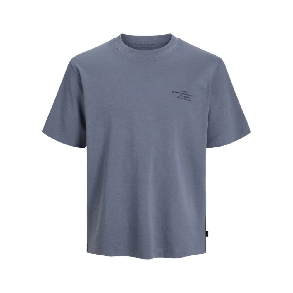 jack & jones Premium Crew Neck Tee met Branding Blue Heren
