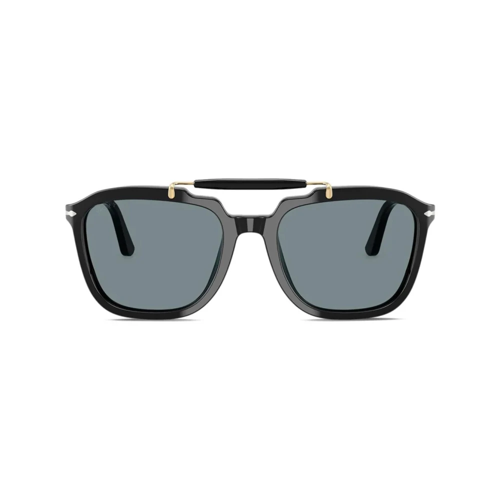 Persol Unisex Sunglass PO0203S - Senna Series - Frame color: Black, Lens color: Dark Blue Polarized - Image 5