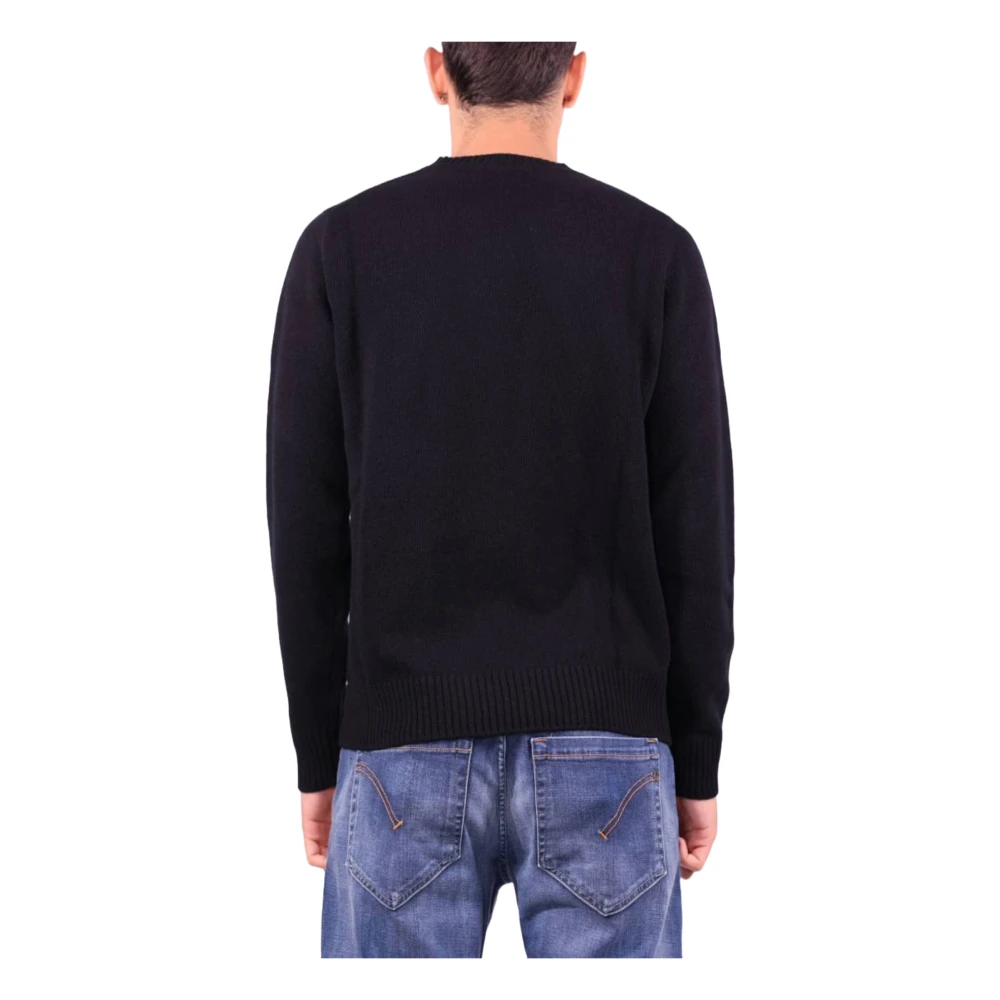 Roberto Collina Zwarte Wollen Trui Black Heren