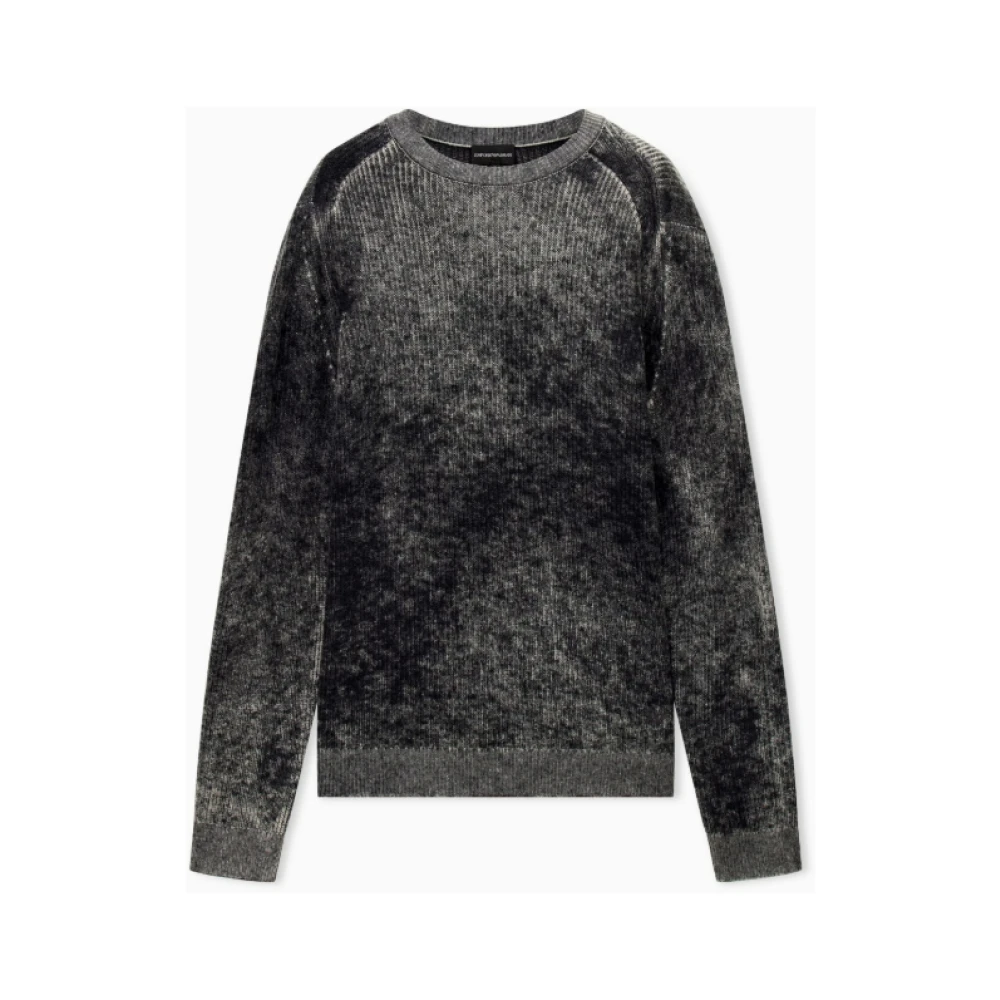 Emporio Armani Phantom Crew-Neck Jumper - Male - Round-Neck Knitwear - Gray - M - Knitwear