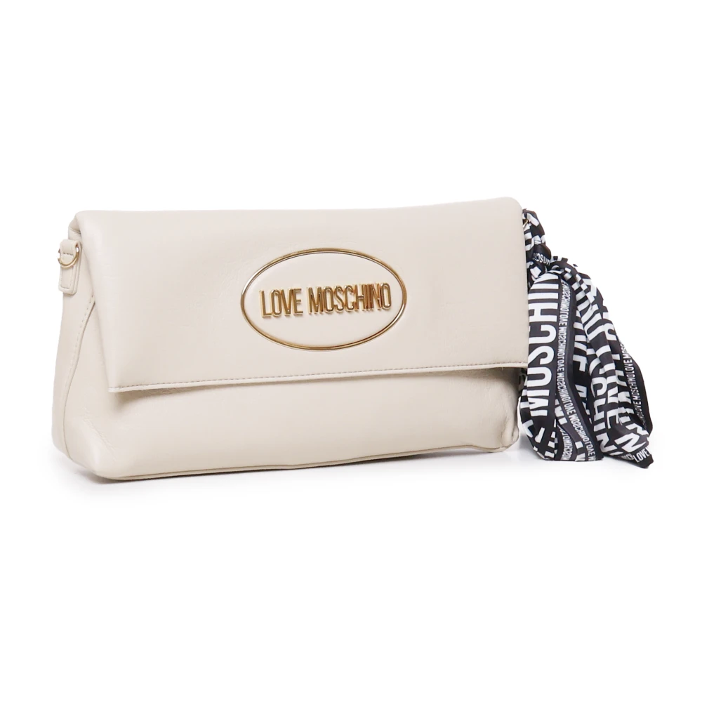 Love Moschino Ivoor Schoudertas met Decoratieve Sjaal White Dames