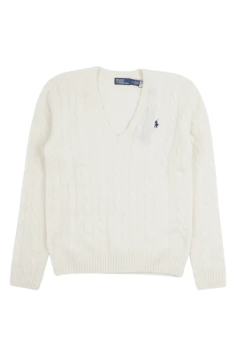 Cable-Knit V-Neck Sweater