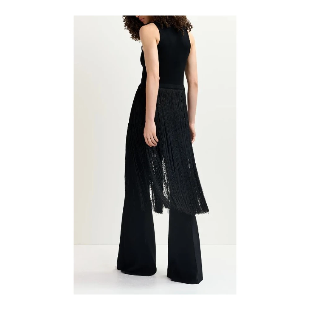 Essentiel Antwerp 70's Geïnspireerde Flared Gebreide Broek Black Dames