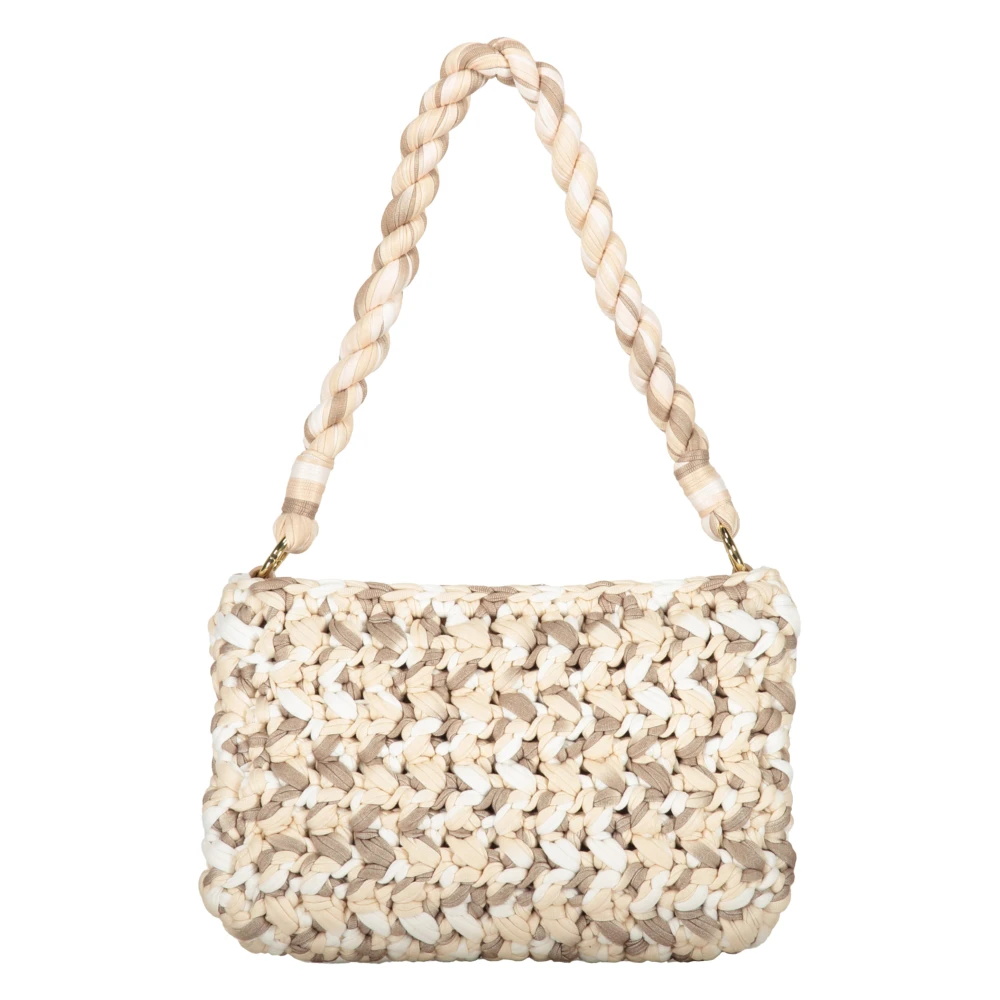 Love Moschino Stijlvol Gehaakte Schoudertas Beige Dames