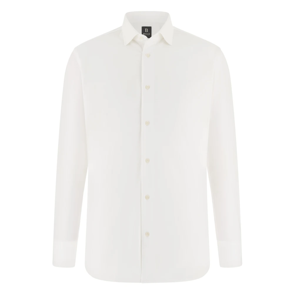 Boggi Milano Mannelijk Wit Overhemden Heren, 3XL, Katoen, B Jersey Polo Shirt