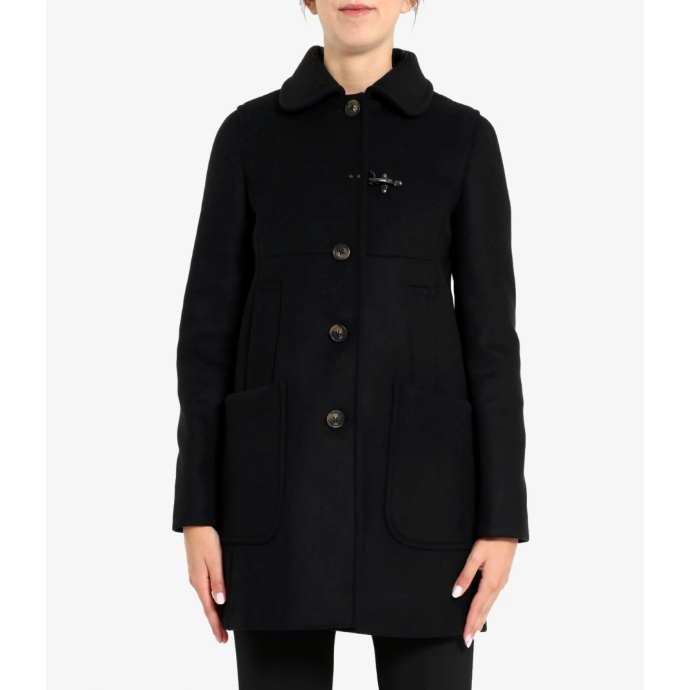 Fay Urban Coat Zwart Wol Kasjmier Mix Black Dames