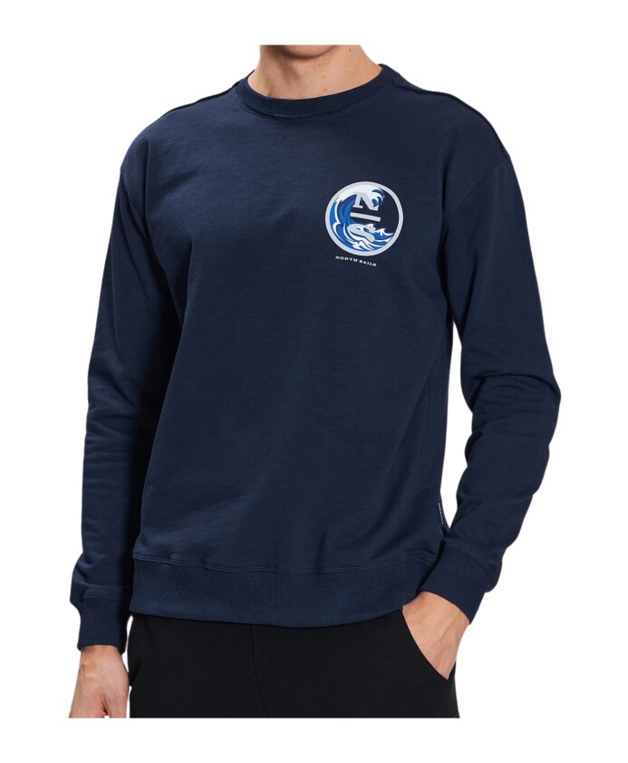 sweatshirt-crewneck-bio-bleu-graphique