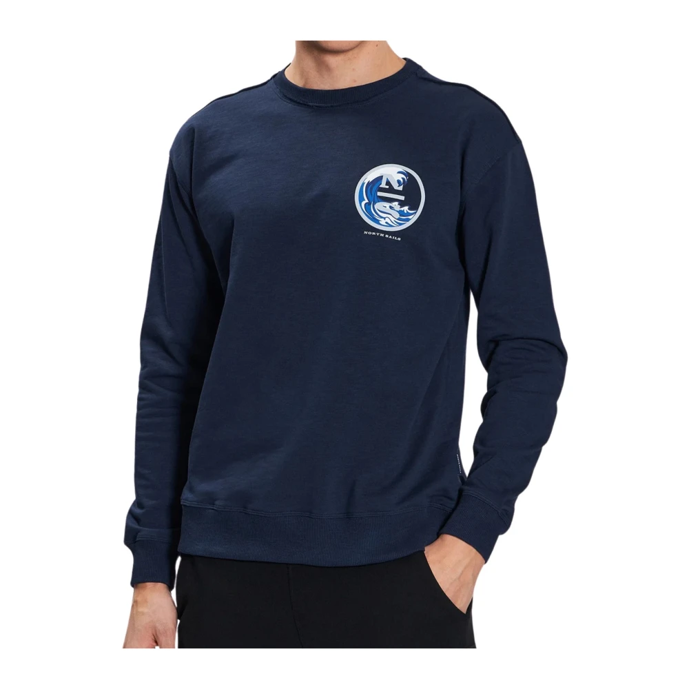North Sails Men's Blue Sweatshirts, 2XL, Crewneck Sweatshirt Graphic