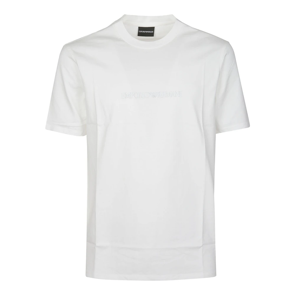 Emporio Armani Homme Blanc - T-Shirt En Jersey Pima Avec Imprimé Logo - Tops - Taille: L
