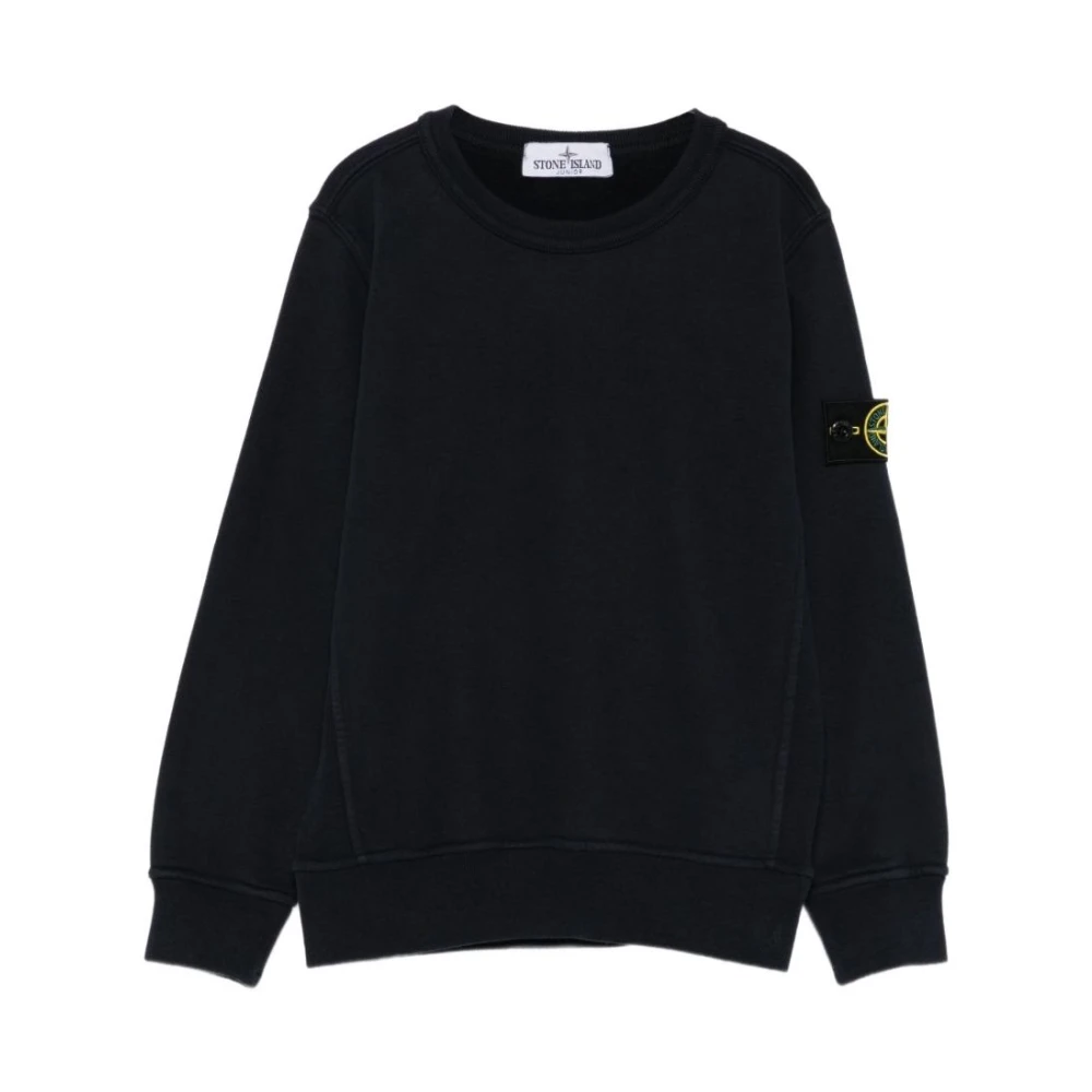 Stone Island Crew Neck Jumper With Logo - Unisex - Kids Sweatshirts - Blue - 10 Y - Kids