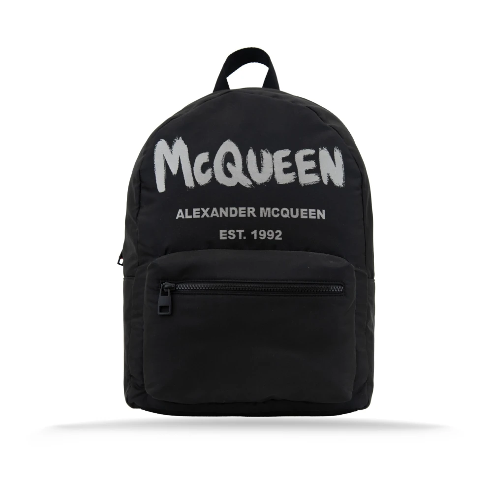 Alexander McQueen Elegant Dam Läder Ryggsäck Black, Dam