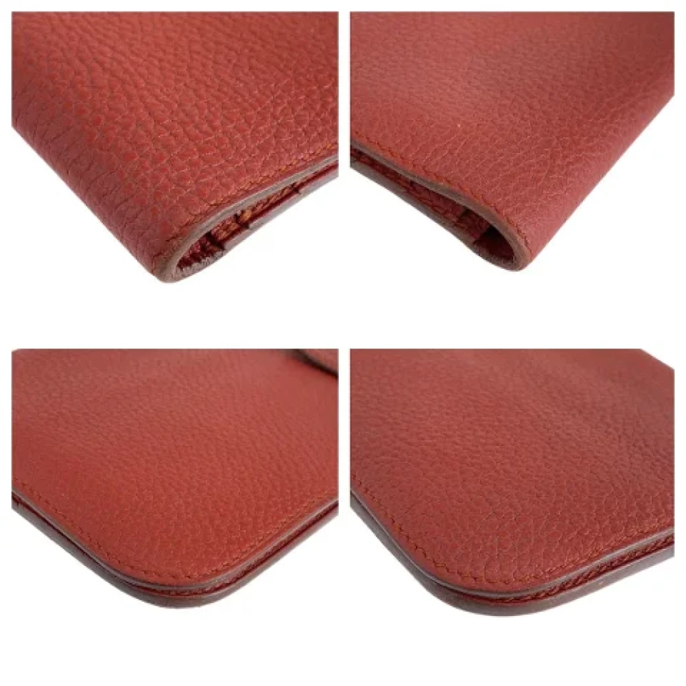 Hermès Vintage Pre-owned Leather wallets Red Dames