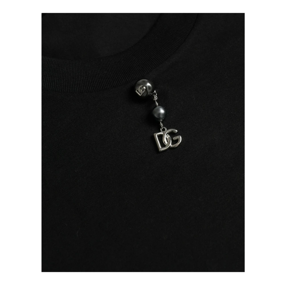 Dolce & Gabbana Versierde Crew Neck T-shirt Black Heren