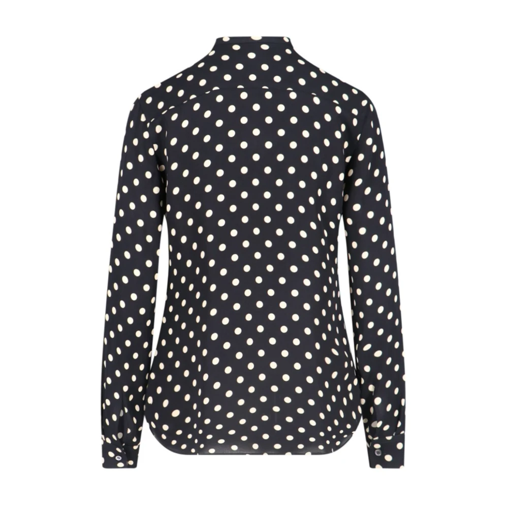 Aspesi Polkadot blouse met strikkraag Black Dames