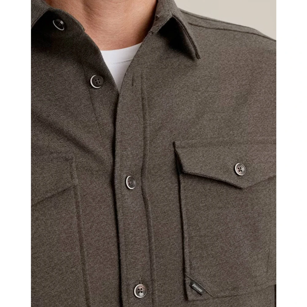 Vanguard Melange Twill Overhemd Lange Mouw Brown Heren