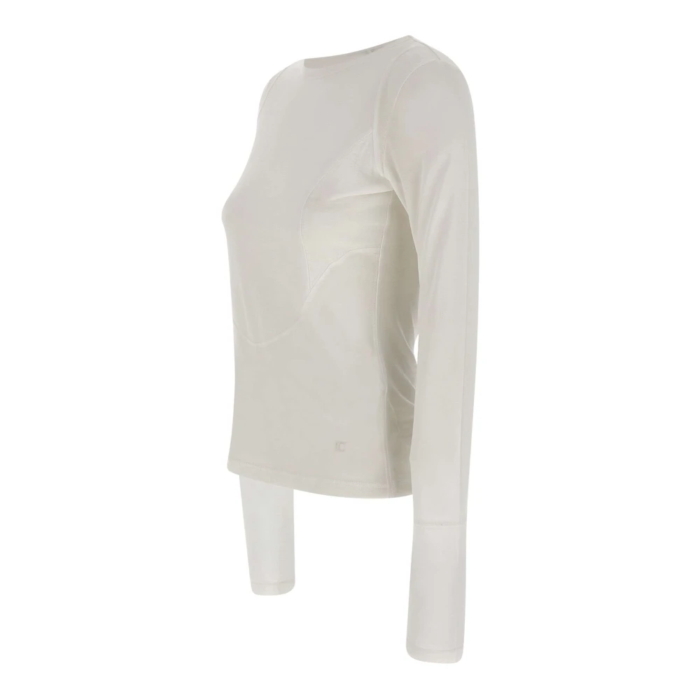 LOW Classic Witte Rayon Sweater met Inzet Ontwerp White Dames