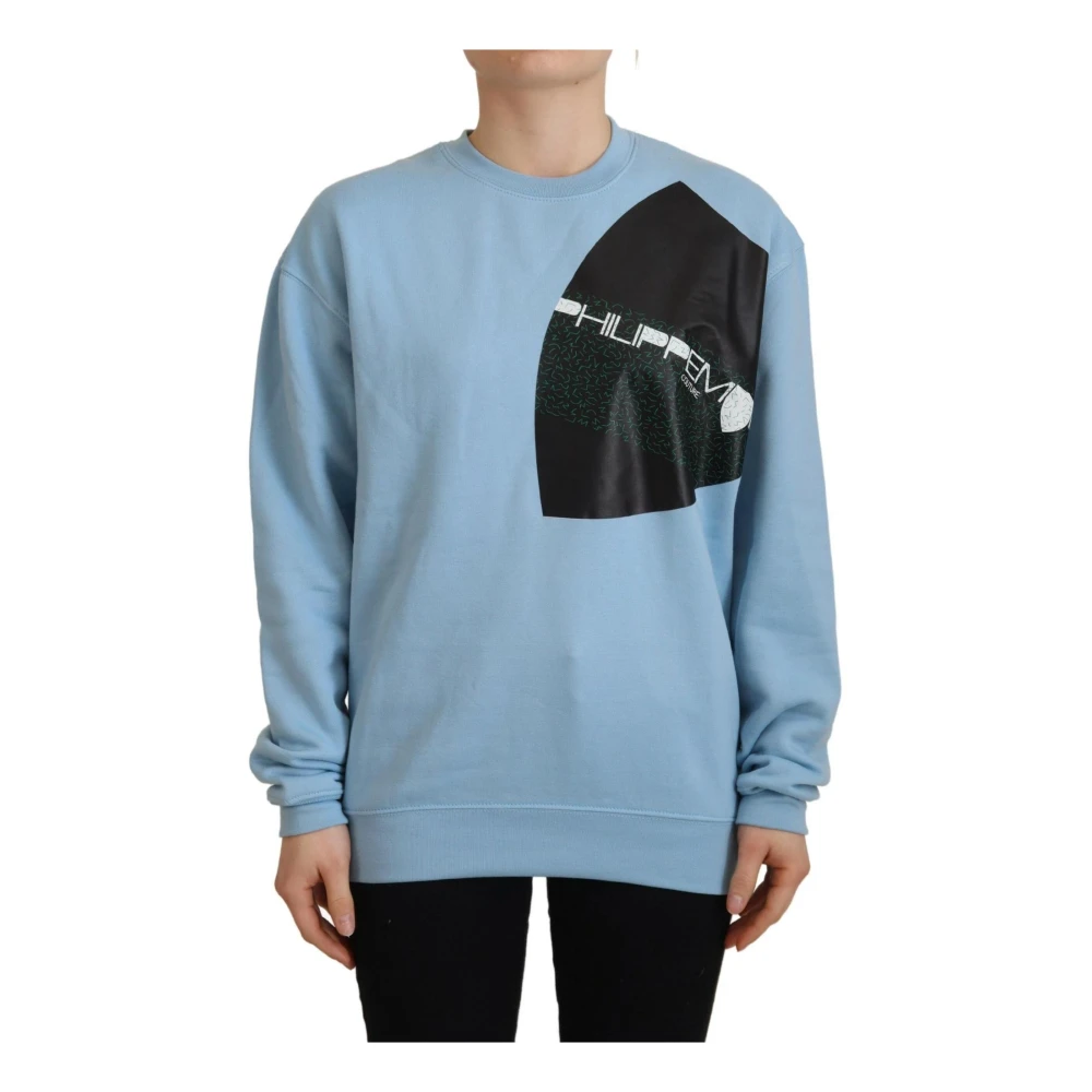 Philippe Model Women's Blue Logo Printed Long Sleeves Sweater