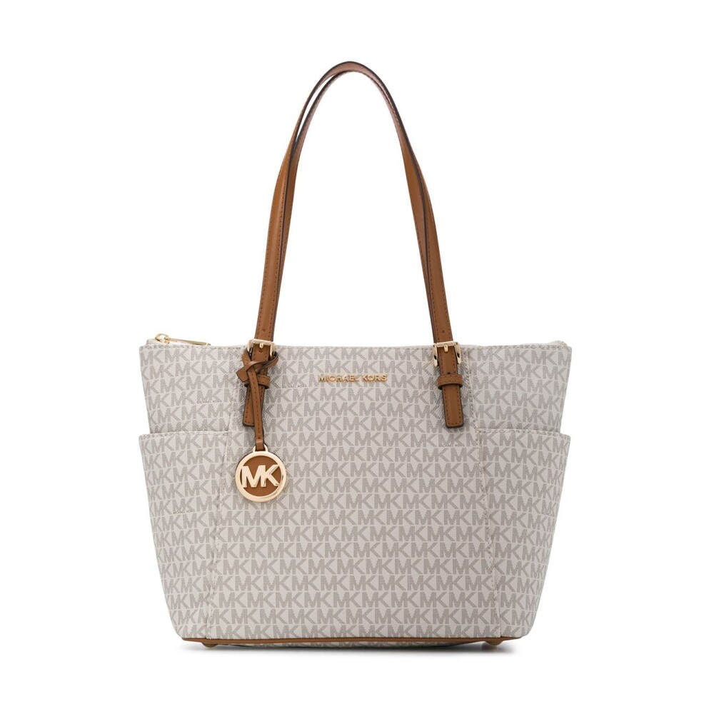 Jet Set Logo Tote Bag White Michael Kors Shopping Bags Miinto