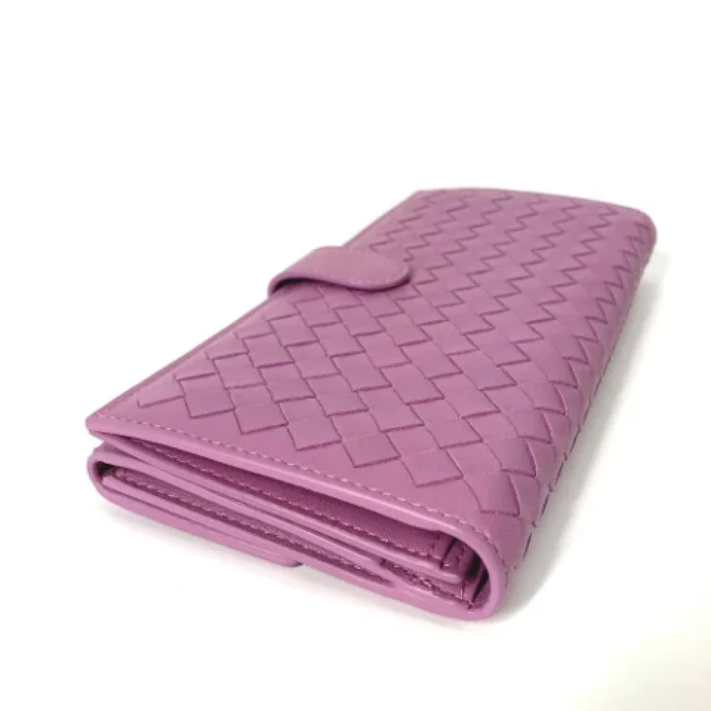 Bottega Veneta Vintage Pre-owned Leather wallets Purple Dames