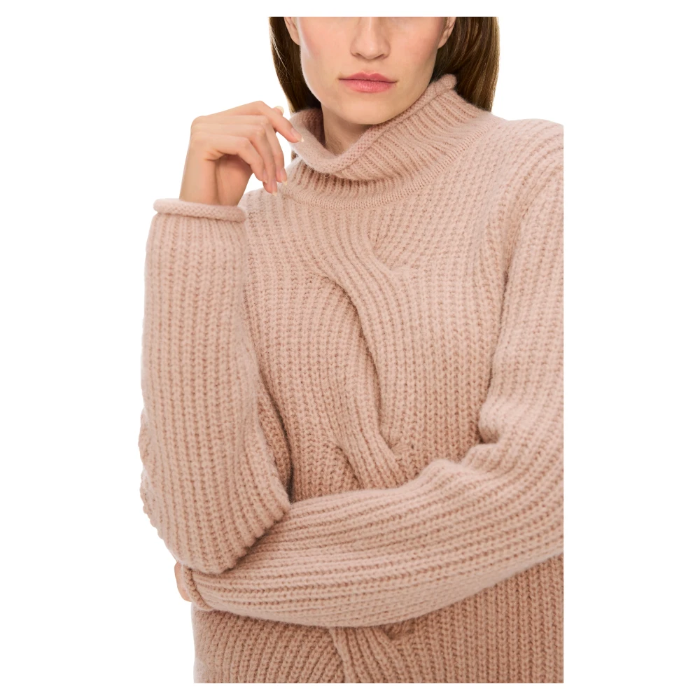 Marc Cain Chunky Cable Gebreide Trui Beige Dames