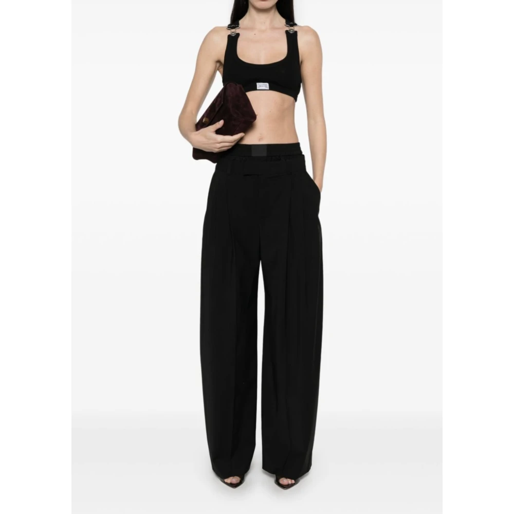 Jean Paul Gaultier Zwarte Crop Tank Top met Overall Clip Black Dames