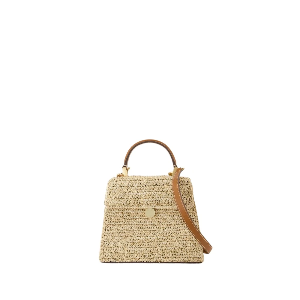 Cult Gaia Beige Raffia Crossbody Tas met Magnetische Sluiting Beige Dames