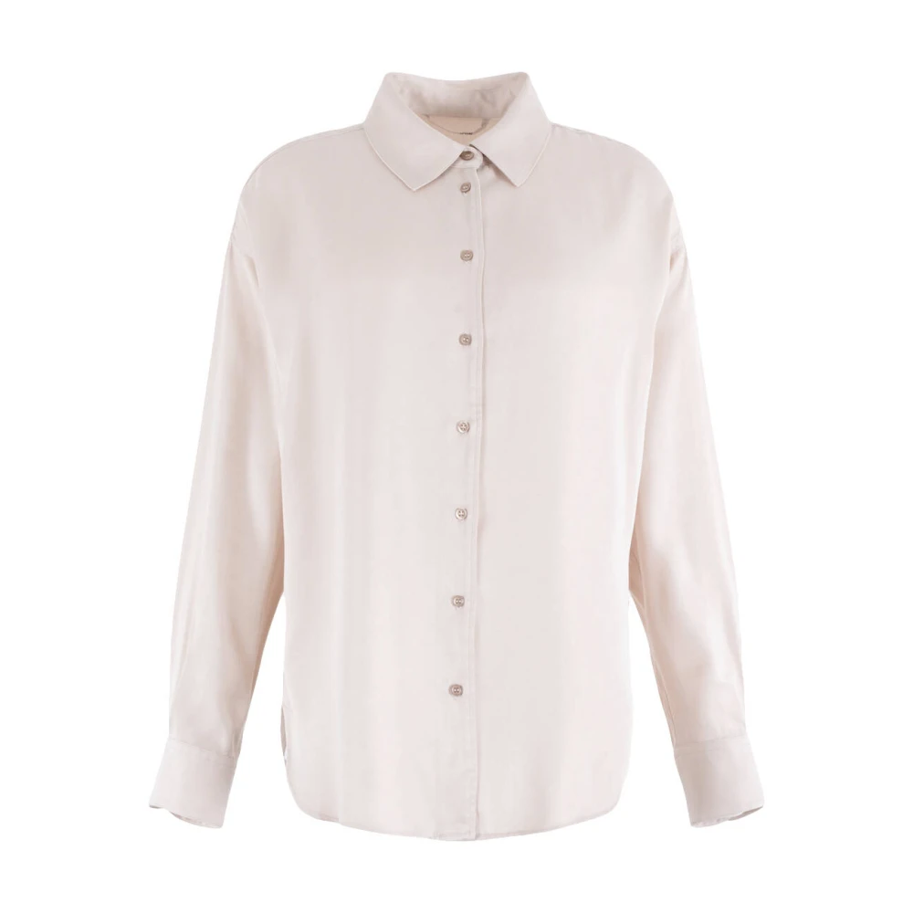 Moscow Knoop-Up Lange Mouw Blouse Beige Dames