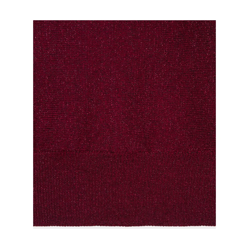 Esqualo Batwing Lurex Trui Wijnrood Red Dames