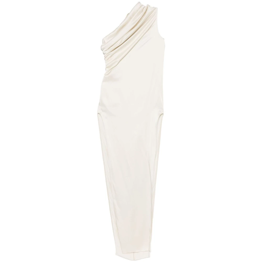Rick Owens Jurk met één schouder en zijsplit Beige Dames