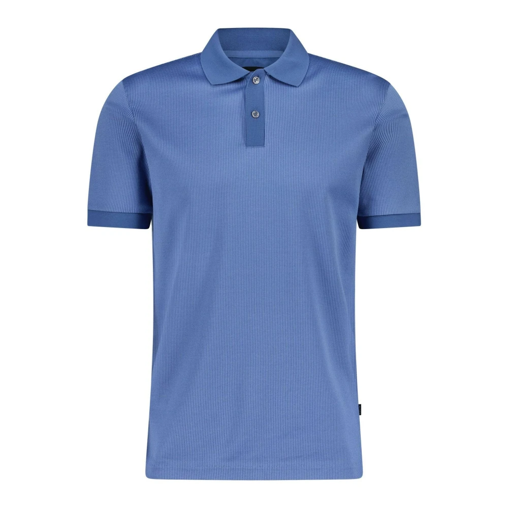 Hugo Boss Bomull Polo Skjorta Regular-Fit Knappad Krage Blue, Herr