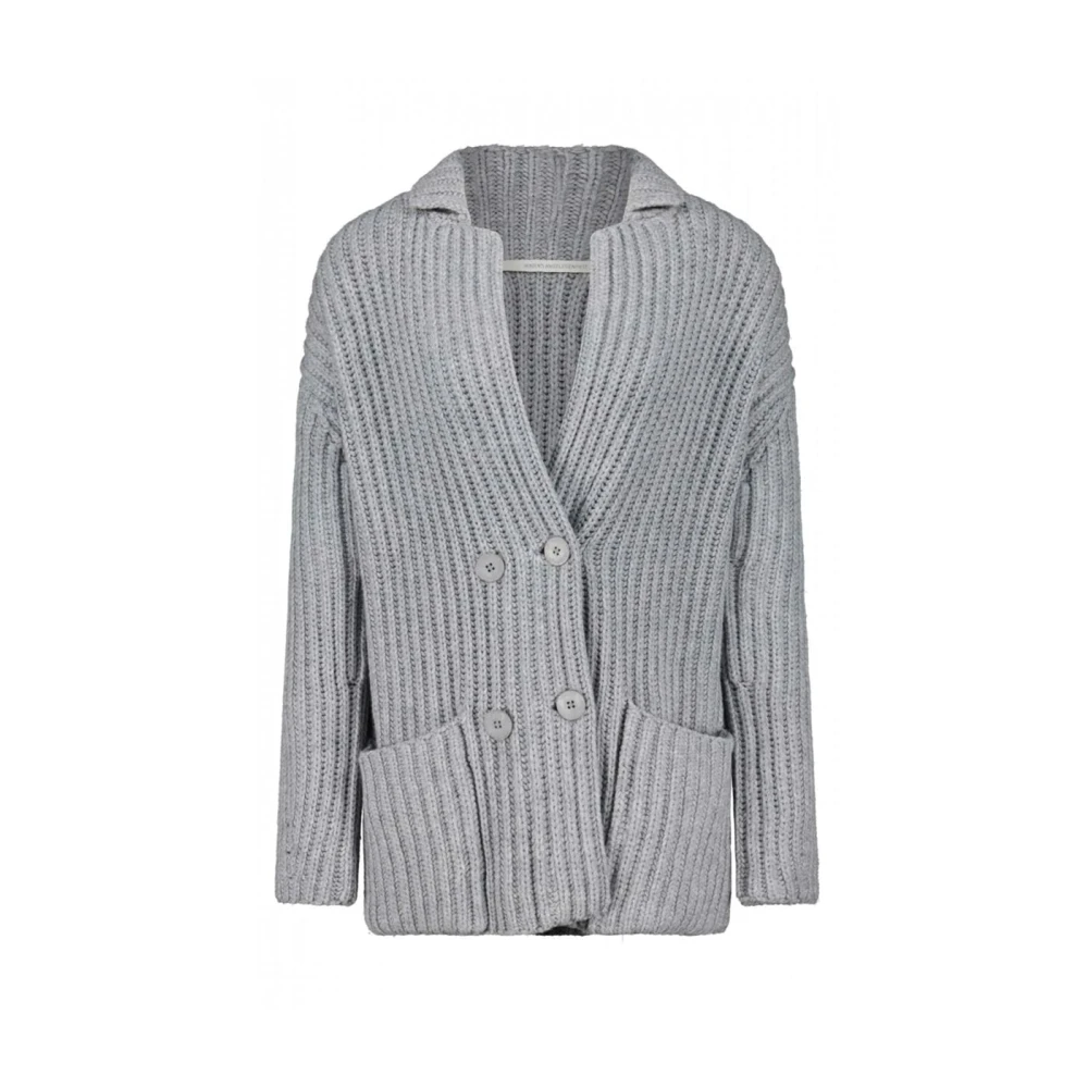 Herzen's Angelegenheit Geribbelde wol-kasjmier vest Gray Dames