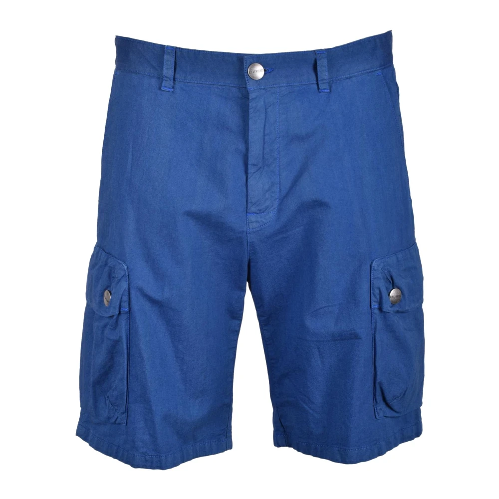 Bikkembergs Katoen Elastaan Bermuda Shorts Blue Heren