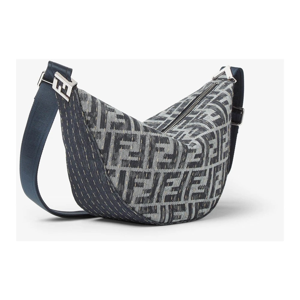 Fendi Blauwe Denim Look Crossbody Tas Blue Heren
