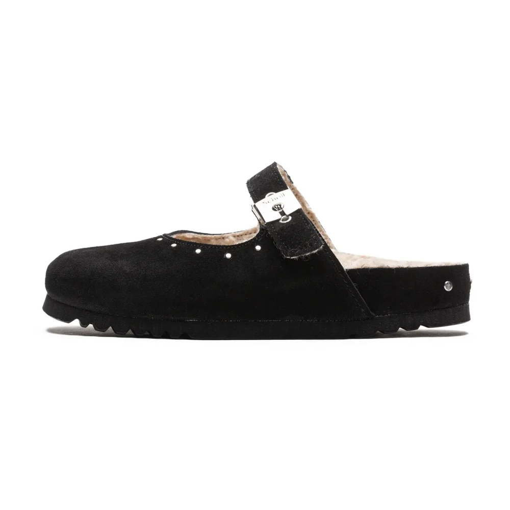 Scholl Black Mules, Female, 7 Uk, Karen Fur