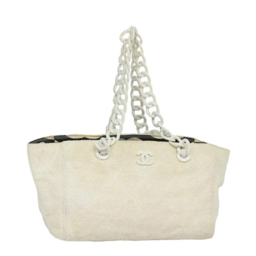 Chanel Vintage Pre-owned Fabric totes White Dames