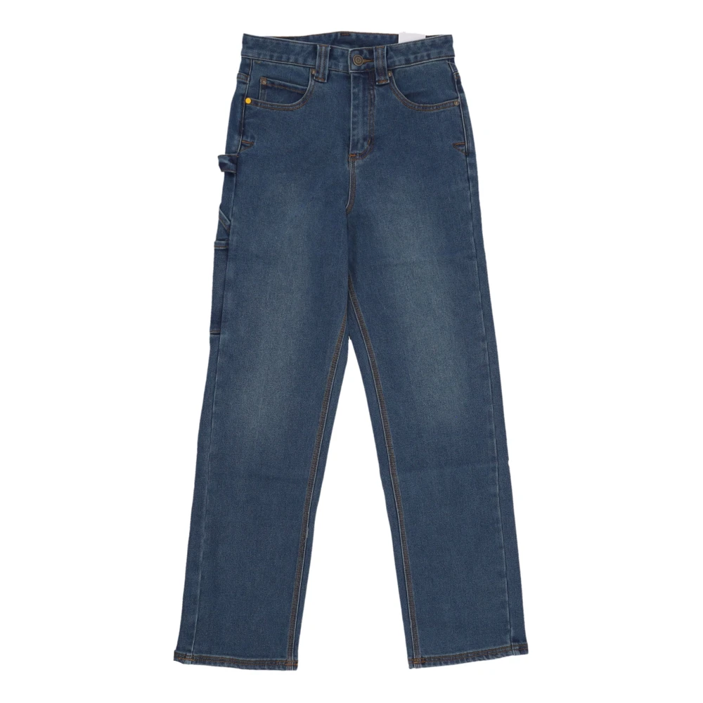 Cat Blue Straight Fit Jeans, Male, W34, Relaxed Carpenter Men Jeans Dark Stone