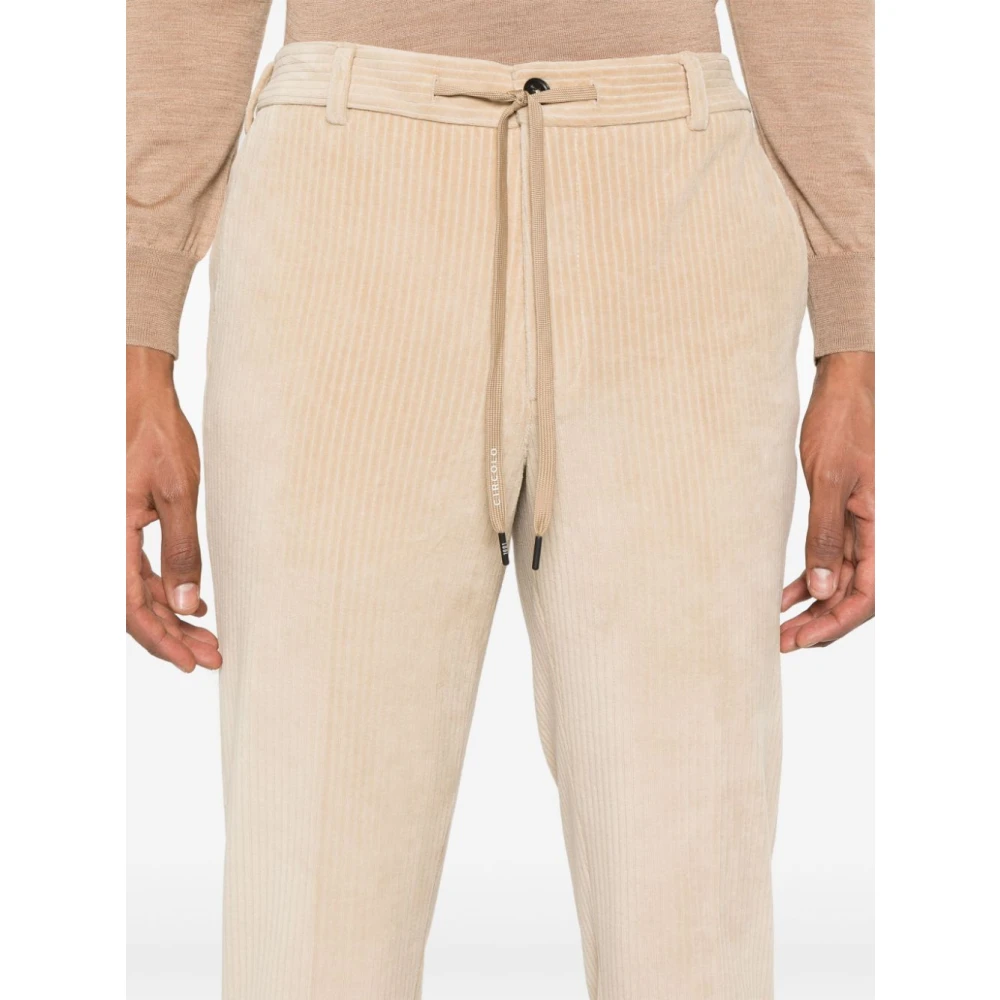 Circolo 1901 Beige Corduroy Broek met Koordzoom Beige Heren