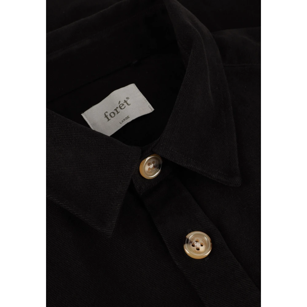 Forét Zwart Twill Overshirt voor Mannen Black Heren