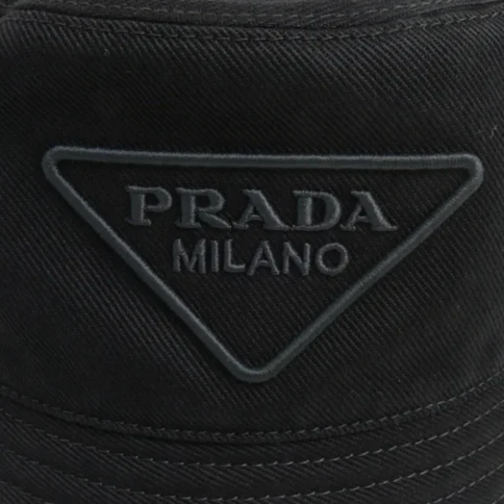 Prada Vintage Pre-owned Canvas hats Black Heren