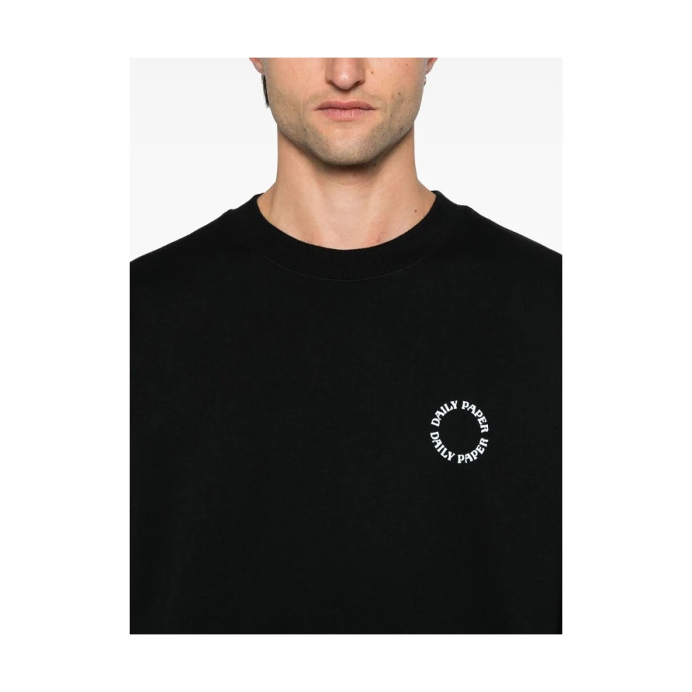 Daily Paper Zwarte Katoenen Crew Neck Sweater Black Heren