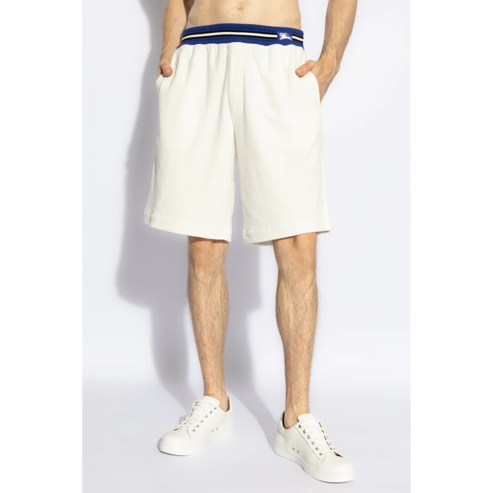 Burberry Shorts met logo White Heren