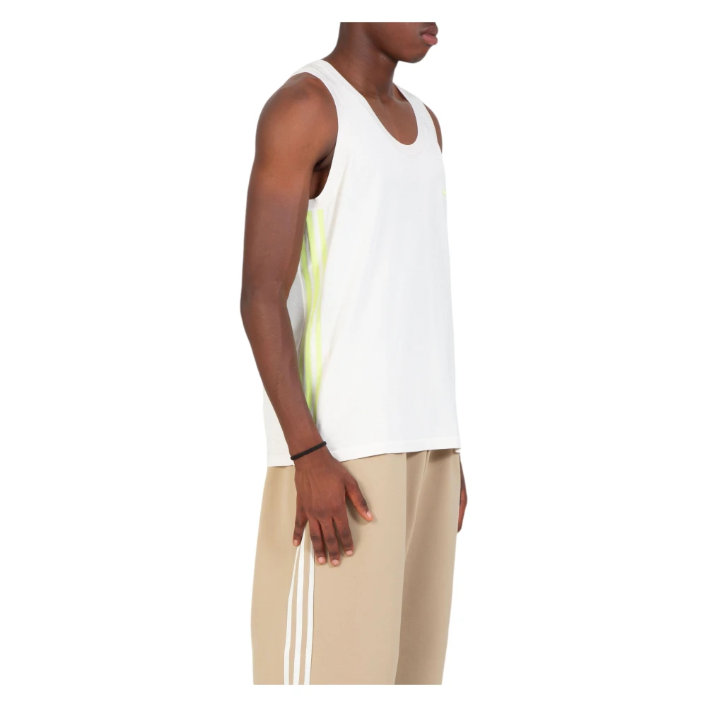 Adidas Gebreid Vest in Semifrozen Geel Krijtwit White Heren