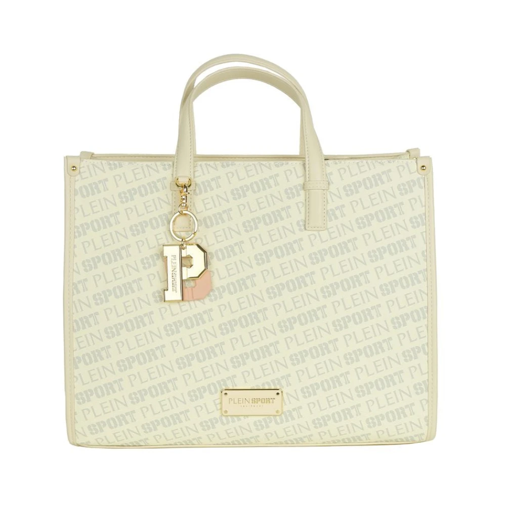 Plein Sport Elegant vit crossbodyväska med nyckelring White, Dam