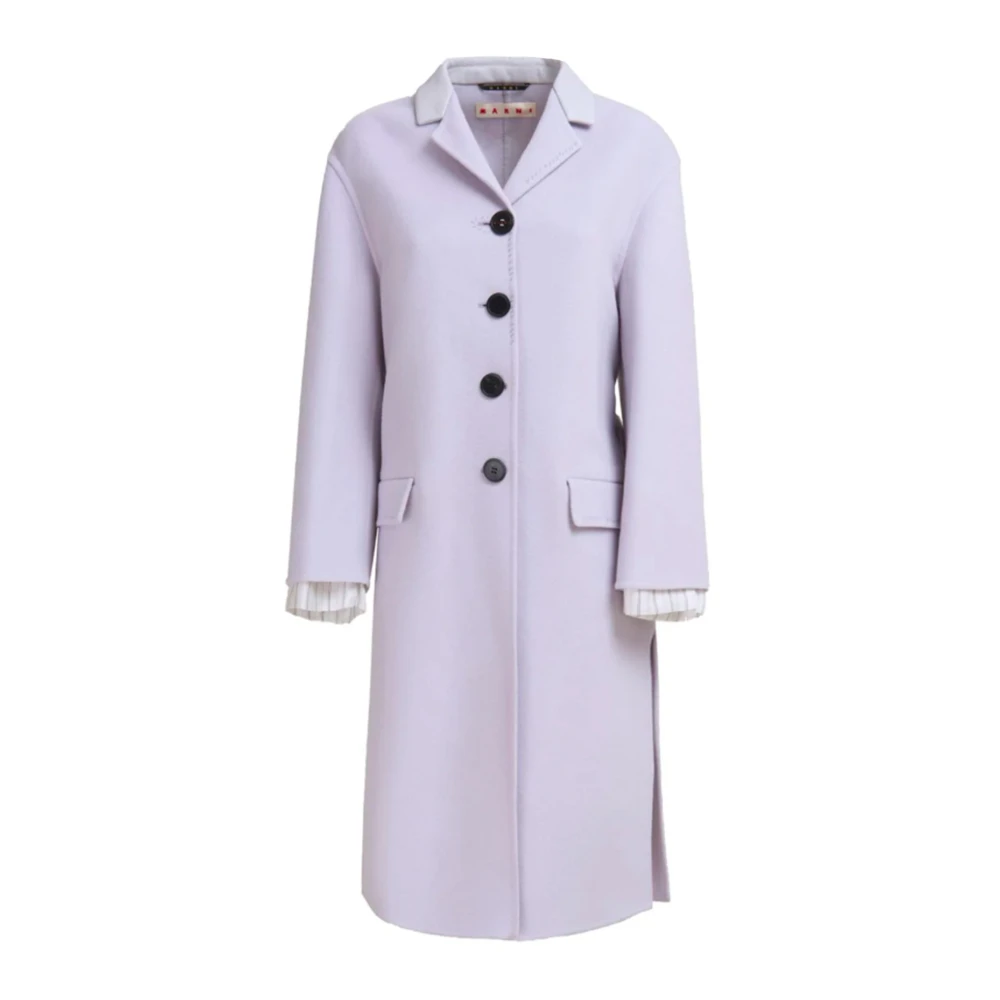 Marni Grijze Wollen Jas met Revers Gray Dames