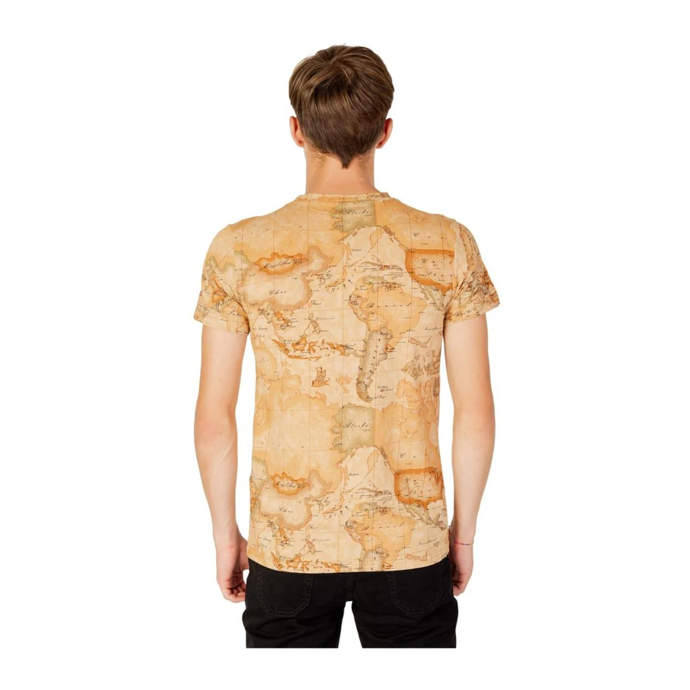 Alviero Martini 1a Classe Katoenmix T-shirt met Elastaan Beige Heren