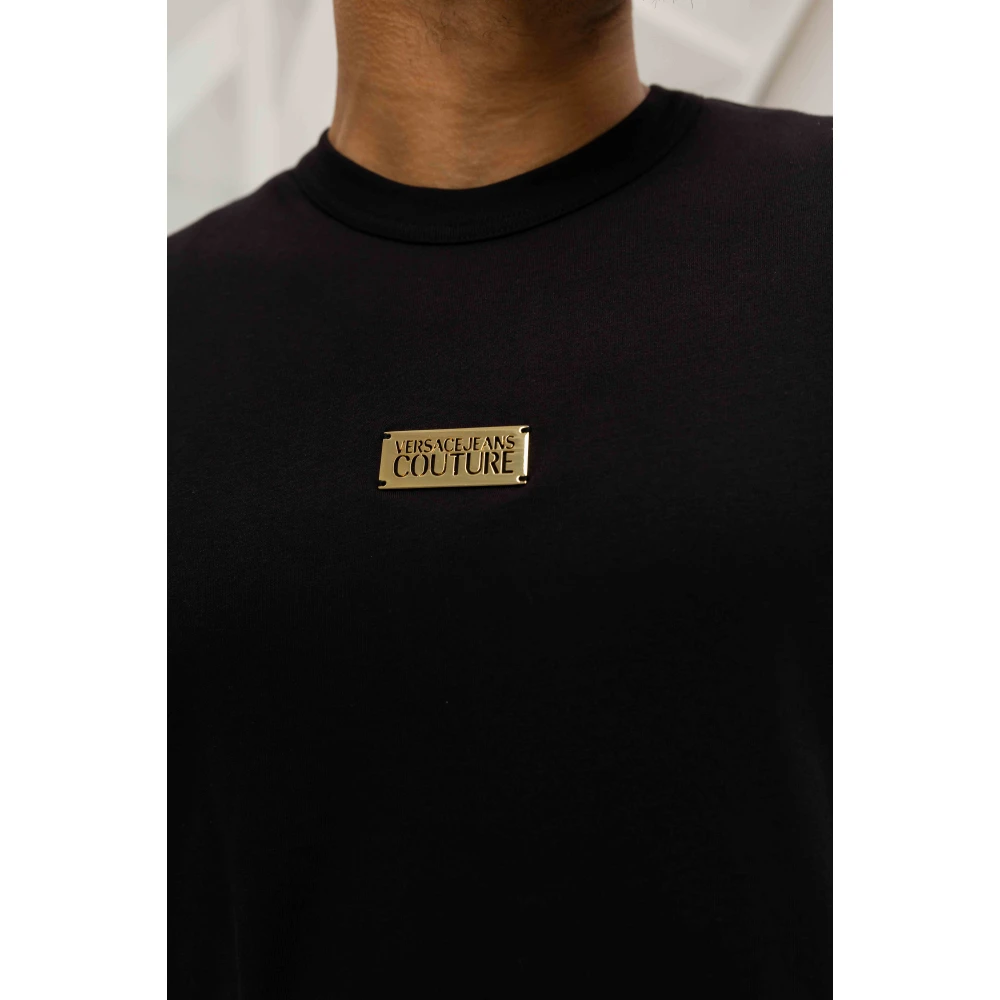 Versace Jeans Couture Plate Logo T-Shirt Zwart Heren Black Heren