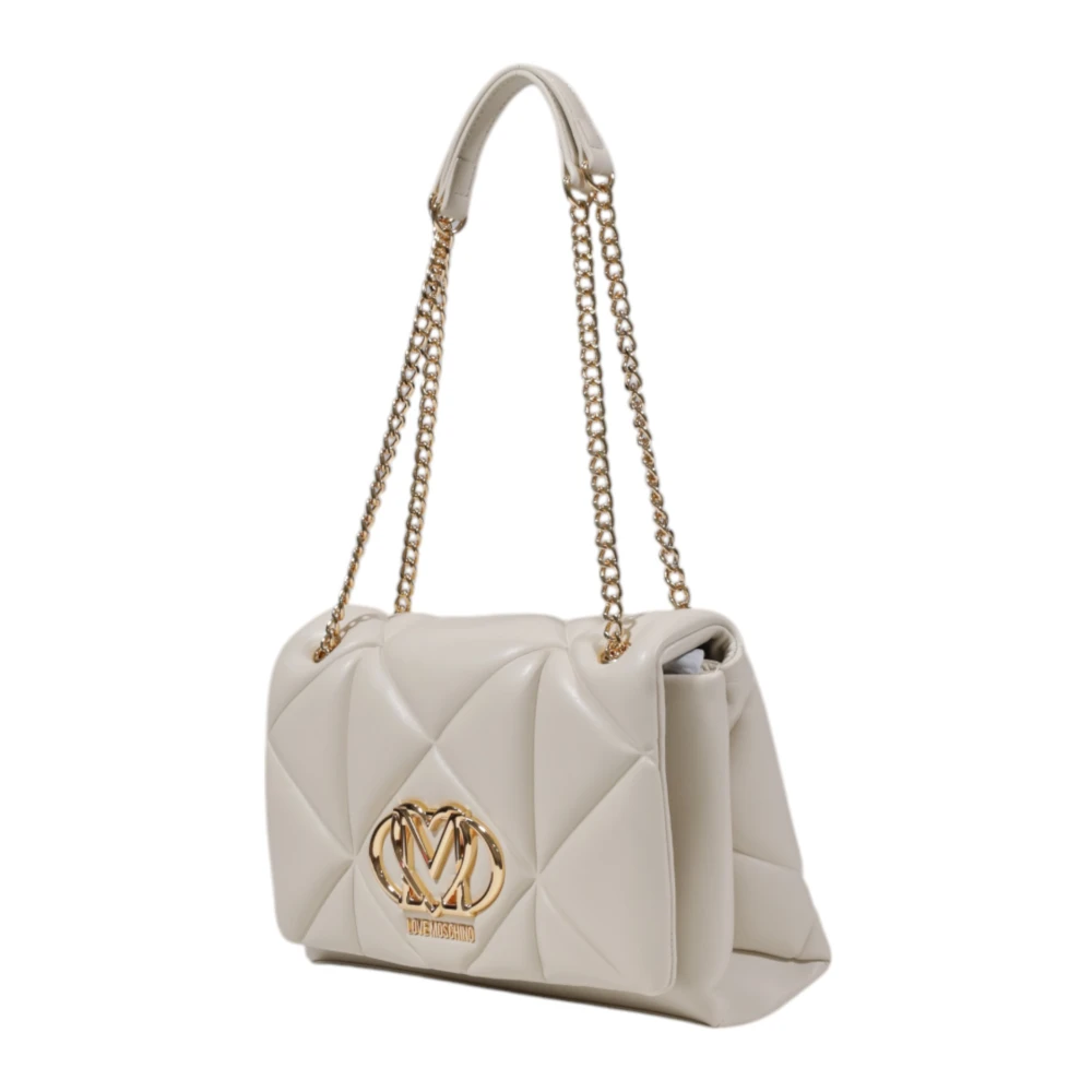 Love Moschino Middelgrote tassen Lente Zomer Collectie Polyurethaan Beige Dames