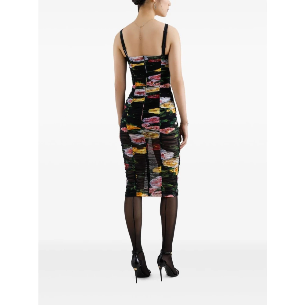 Dolce & Gabbana Roze Gerimpelde Jurk Multicolor Dames
