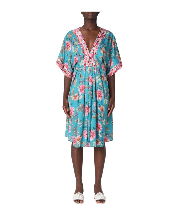 robe-mini-bleue-a-fleurs