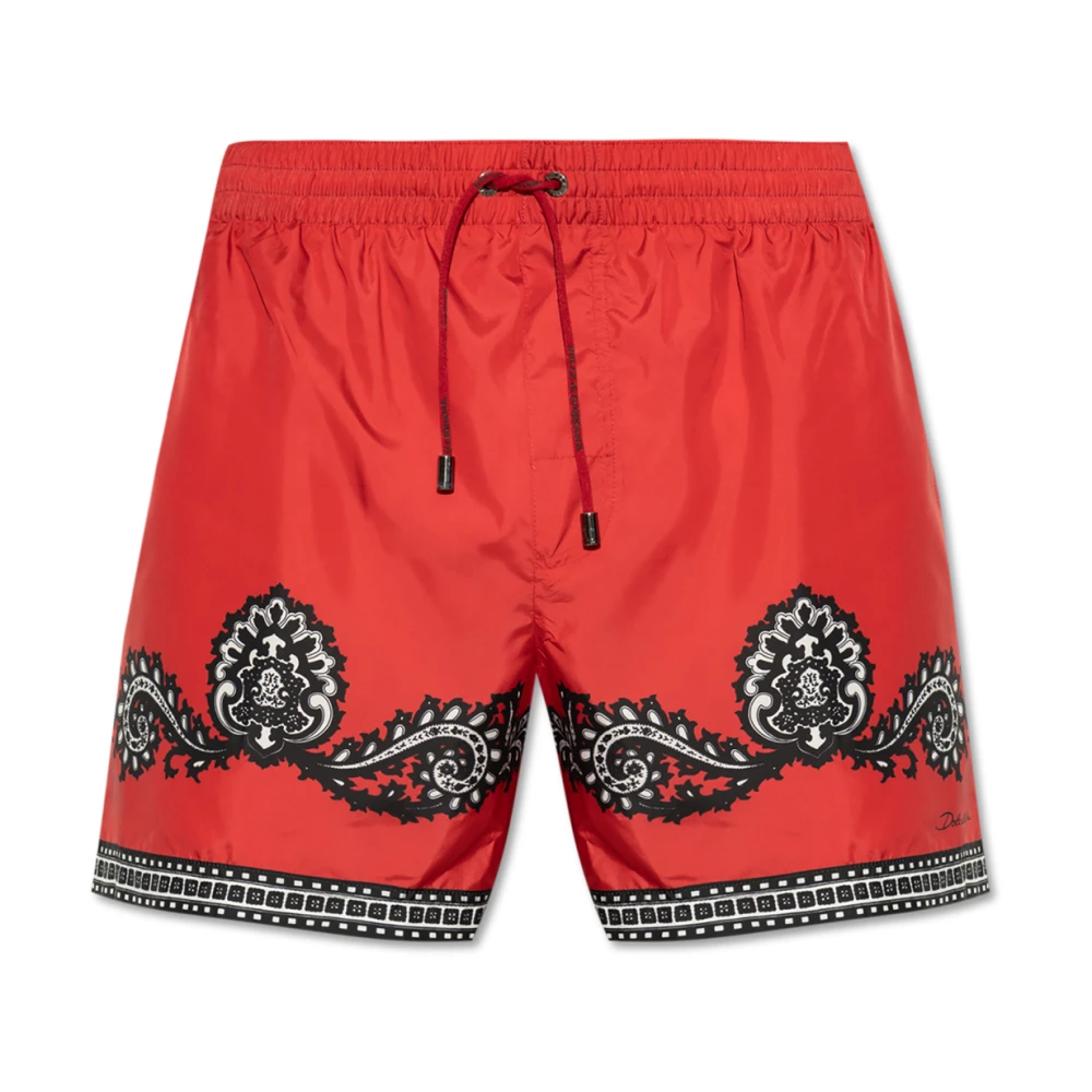 Dolce & Gabbana Men's Red Swim Shorts - Beachwear - Xs - Swimwear
